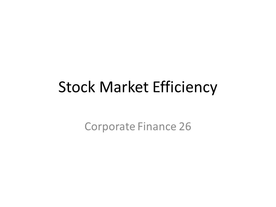 dissertation on stock market efficiency